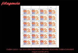 CUBA. PLIEGOS. 2010-13 65 ANIVERSARIO DE LAS RELACIONES DIPLOMÁTICAS CUBA-CANADÁ - Blocks & Sheetlets