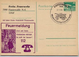 DDR P84-56a-84 C100 Postkarte Zudruck FEUERWEHR Finsterwalde Sost. 1984 - Bombero