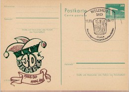 DDR P84-58-84 C101 Postkarte Zudruck KARNEVAL WILDAU Sost. 1984 - Cartes Postales Privées - Oblitérées