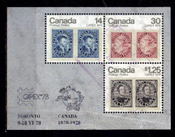 Canada 1978 Used BF1. CAPEX Exposicion Filatélica. Centenario Del Ingreso A La UPU. Sello Sobre Sello. - Blocks & Sheetlets