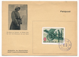 SUISSE -Timbre Pour Soldats "1939 - SCH.F.HB.RGT 25" Sur Carte - - Cartas & Documentos