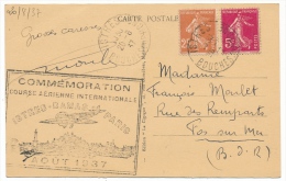 FRANCE - Commémoration "Course Aérienne Internationale ISTRES DAMAS PARIS Aout 1937" Sur CP Istres 1937 - Eerste Vluchten