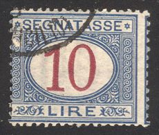 ITALIA - REGNO - SEGNATASSE  - 10 Lira - AZZURRO - Used - 1890 - Taxe