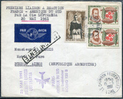 FRANCE - N° 1286 (2) + 1287 / LETTRE AVION DE LA LOIRE LE 15/5/1961, 1ére LIAISON BOEING 720B PARIS AMERIQUE DU SUD - TB - First Flight Covers