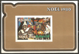 Zaire 1980 Mi# Block 39 U ** MNH - Imperf. - Christmas / Paintings - Neufs