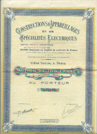 Constructions D'appareillage Et De Specialités Electrique 1928 - Elettricità & Gas