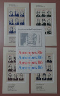 VERINIGTE STAATEN ETATS UNIS USA 1986 AMERIPEX SET OF 36v. MNH SC 2216 YV BLOKETT 16-17-18-19 MI B17-1799-807 SG 2216A - Feuilles Complètes