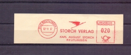 Deutsche Bundespost - Storch Verlag - Reutlingen 7/11/1957  (RM4332) - Storchenvögel