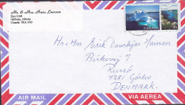 Canada Airmail Via Aerea GIBBONS Alberta Cover Lettre To REERSÖ Pr. GØRLEV Denmark Landscape With Ice - Luftpost