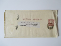 Argentinien Streifband Nach Alemania Rottweil Am Neckar - Covers & Documents