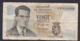 België Belgique Belgium 15 06 1964 20 Francs Atomium Baudouin. 3 D 6545954 - 20 Francs
