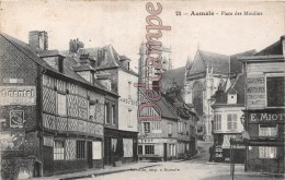 Delcampe - 76 - AUMALE - Place Des Moulins  - Dos Vierge  -  2 Scans - - Aumale
