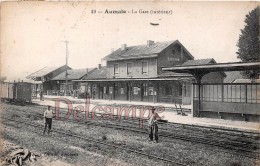 Delcampe - 76 - AUMALE - La Gare - écrite 1925  -  2 Scans - - Aumale