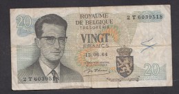 België Belgique Belgium 15 06 1964 20 Francs Atomium Baudouin. 2 T 6039518 - 20 Francs
