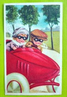 Cpa  Litho Illustrateur AMAG 098 BORISS ? Duo Enfants Enfant Dans Grosse Voiture Decapotable Rouge 1932 - Boriss, Margret