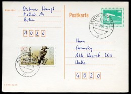 DDR P89 Postkarte Erfurt - Halle 1990 POSTVERMERK - Cartoline - Usati