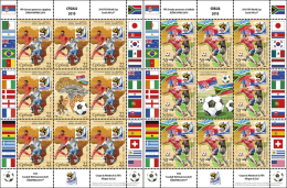 Serbia 2010 Soccer, Football, FIFA World Cup, South Africa, Flags, Mini Sheet MNH - 2010 – Zuid-Afrika