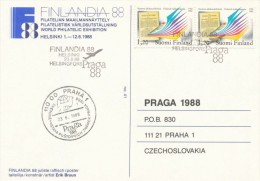 I5626 - Finland (1988) Helsinki / 110 00 Praha 1 (Stamps Exhibition PRAGA 1988) - Lettres & Documents