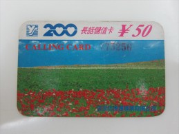 Shenzhen Earlier Prepaid Phonecard,flower Field, Paper Card,used With Bend,issued Before 1995 - Chine