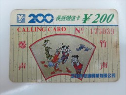 Shenzhen Earlier Prepaid Phonecard,new Year Painting, Paper Card,used With Bend,issued Before 1995 - Chine