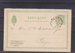 Danemark - Entier Postal De 1889 - Oblitération Odense - Expédié Vers Stege - Postal Stationery
