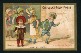 Chocolat Félix Potin, Chromo Lith. Champenois, Enfants, Jour De La Semaine, Samedi, Kids, Days Of The Week, Saturday - Félix Potin