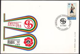 Yugoslavia 1987, Card "21th Folklore Show" W./ Postmark "Zagreb", Ref.bbzg - Briefe U. Dokumente