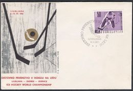 Yugoslavia 1966, Illustrated Cover "Hockey World Championship In Ljubljana 1966" W./ Postmark "Ljubljana", Ref.bbzg - Briefe U. Dokumente