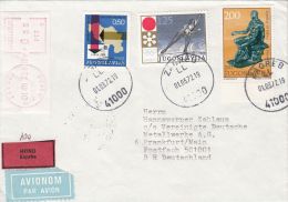 STAMPS ON COVER, NICE FRANKING, SKATING, 1972, YOUGOSLAVIA - Lettres & Documents