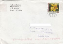 STAMPS ON REGISTERED COVER, FLOWER, 2004, SWITZERLAND - Covers & Documents