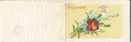 FLOWERS, CARNATONS, FORGET ME NOT, TELEGRAMME, 1960, ROMANIA - Télégraphes
