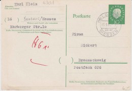 Bund Heuss Gzs P 37 PSt I Stempel Londorf ü Gießen 1961 - Postcards - Used