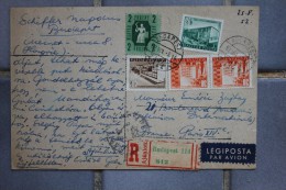 Carte Postale Hongrie Recommandée De Budapest Pour Paris Affranchissement Composé - Cartas & Documentos