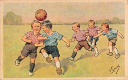 ART DÉCO / JUGENDSTIL : ENFANTS Au FOOTBALL - ILLUSTRATION : K. FEIERTAG - B.K.W.I . 401-2 ANNÉE / YEAR ~ 1920 (q-174) - Feiertag, Karl