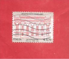 ITALIA REPUBBLICA USATO - 2013 - Politecnico Di Milano - € 0,70 - S. 3389 - 2011-20: Afgestempeld