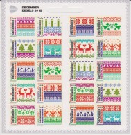 Netherlands Christmas Stamps - Decemberzegels - 2012 - Candles - Angels - Snowman - Christmas Tree - Reindeer - Neufs