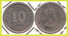 Malesia & Borneo Inglese 10 Cents 1961 KM#2 - Used - Malaysia