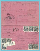 211 (X8) Op Ontvangkaart (Carte-récépissé ) Met Stempel MANAGE, Met Stempel RETOUR-TERUG (VK) - 1921-1925 Petit Montenez