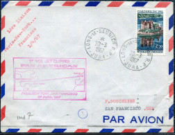 FRANCE - N° 1506 / LETTRE AVION LONS-LE-SAUNIER LE 30/3/1967, 1ér VOL PAN AM PAR JET PARIS NEW YORK SAN FRANCISCO - TB - Primi Voli