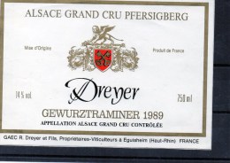 GEWURZTRAMINER -  Grand  Cru -  (Etiquette Collée Sur Feuille D´expo) - Gewurztraminer