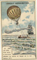 Delcampe - CHROMO (aerostation B4 )DANS LES AIRS  Sivel Essaie Le Cone Ancre Delestant Les Ballons  (pub Guerin Bouton) - Fesselballons
