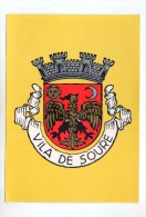 Cp , PORTUGAL , Heraldica Do Minicipio De SOURE , Coimbra , 2 Scans , Fiche Au Verso - Coimbra