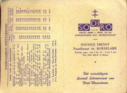 Kalender 1963 - Pub. Reclame SoDiRo - Roeselare - Sociale Dienst - Petit Format : 1961-70