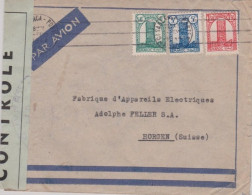 MAROC - 1944 - ENVELOPPE Par AVION De CASABLANCA Avec CENSURE Pour HORGEN (SUISSE) - Briefe U. Dokumente
