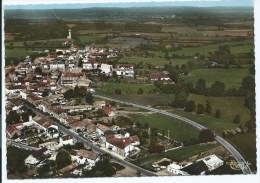 YON@ CPSM COLORISEE SAUZE VAUSSAIS, VUE GENERALE AERIENNE, DEUX SEVRES 79 - Sauze Vaussais