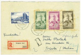 SARRE - 1956 Winterberg Memorial  - ANNO 1956  - RACCOMANDATA FDC - II SCELTA - Storia Postale