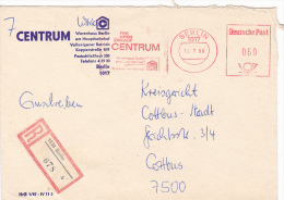 DEUTSCHE POST, FUR IHREN EINKAUF CENTRUM, REGISTERED COVER, 1988 - Maschinenstempel (EMA)