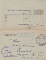 FELDPOFTBRIEF, KAIS DEUTSCHE, FELDPOSTSTATION, 1917, WW1 - 1. Weltkrieg