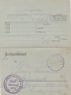 FELDPOFTBRIEF, K.D. FELDPOSTEXPED, ETAPPEN- KRAFTWAGEN- KOLONNE, BRIEF- STEMPEL, 1916, WW1 - 1. Weltkrieg