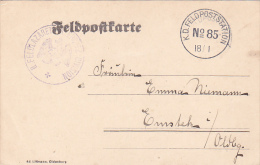 FELDPOFTKARTE, K.D. FELDPOSTASTATION,  FELDLAZARETT, 1917, WW1 - WW1